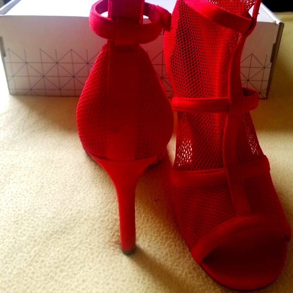 Call It Spring Giona Meshed Caged Red Heel US Size 7.5